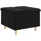  Otoman za pohranu s jastukom Crna 60 x 60 x 45 cm Baršun - Crna 60 cm Baršun | shoptok.hr