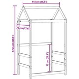 Krov za dječji krevet voštano smeđi 118x70x176,5 cm borovina | shoptok.hr