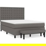 Maison Chic Box spring postelja - Vzmetna postelja z vzmetnico siv 140x190 cm umetno usnje SL20625, (21892984) | Shoptok.si