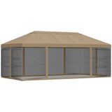  Pokrov za gazebo s bočnim zidovima 6 x 3 m Bež Poliester 190 | shoptok.hr