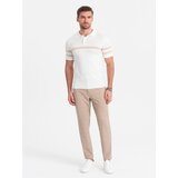 Ombre Men's classic cut pants in fine check - sand Cijene