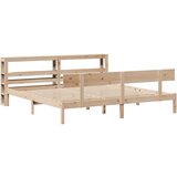 vidaXL Posteljni okvir z vzglavjem 200x200 cm trdna borovina, (21292604) | Shoptok.si
