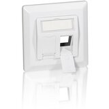 Equip Stenski modul Rj45 50X50 za 2X Rj45 Keystone, kovinsko podnožje, bel okvir, (21405736) | Shoptok.si