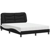 Krevet s madracem Hvar crno-bijeli 140 x 190 cm od umjetne kože | Eponuda.com