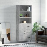 vidaXL Visoka komoda betonsko siva 69,5x34x180 cm inženirski les Cene