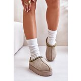 Kesi Women's snow boots on a platform insulated with fur green Remenia Cijene