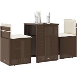  3-dijelni bistro set s jastucima smeđi od poliratana | shoptok.hr