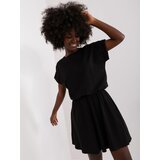 Fashion Hunters Basic Black Cotton Minidress from RUE PARIS cene