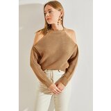 Bianco Lucci Women's Open-Shoulder Knitwear Sweater Cene