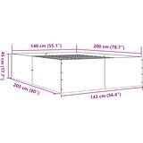  Okvir kreveta siva boja hrasta 140 x 200 cm konstruirano drvo | shoptok.hr