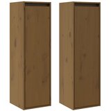 Maison Chic Stenska omarica - Zidna omarica 2 kosa medeno rjava 30x30x100 cm trdna borovina iu26, (22063232) Cene