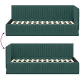  Kutni okvir kreveta Tamnozelena 90 cm x 190 cm Baršun | shoptok.hr