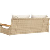  Klupa za ljuljanje s jastucima bež 109x62x40 cm od poliratana | shoptok.hr