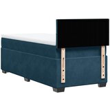 Box spring krevet s madracem plavi 90x200 cm baršunasti | shoptok.hr