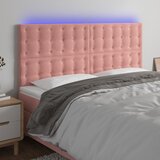 The Living Store led posteljno vzglavje roza 160x5x118/128 cm žamet - led vzglavje, (21495328) | Shoptok.si