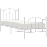  Metalni okvir kreveta uzglavlje i podnožje bijeli 80x200 cm | shoptok.hr