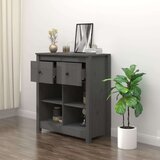  Komoda sivi 70 x 35 x 80 cm od masivne borovine | shoptok.hr