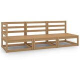  Vrtna sedežna garnitura 3-delna medeno rjava trdna borovina, (20677140) | Shoptok.si