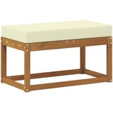  Vanjska klupa s jastukom Prirodna i krem 79 x 43 x 37 cm | shoptok.hr