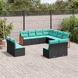  11-dijelni vrtni set s jastucima crni poliratan | shoptok.hr