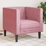  Fotelja Chesterfield ružičasta baršunasta | shoptok.hr