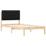  Krevetni okvir s tapiciranim uzglavljem Crna 75 x 190 cm | shoptok.hr