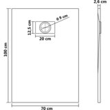  Kada za tuš SMC siva 100 x 70 cm | shoptok.hr