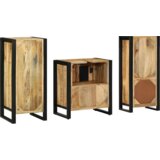 vidaXL Komplet pohištva za kopalnico 3 pcs Rjava Masiven les manga | Shoptok.si