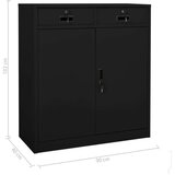  Uredski ormarić crni 90 x 40 x 102 cm čelični | shoptok.hr