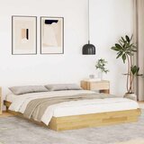 Furnova posteljni okvir brez vzmetnice 135x190 cm masivni les hrast, (21935732) Cene