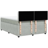  Krevet s oprugama i madracem svjetlosivi 140x190 cm baršunasti | shoptok.hr