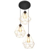  Luster na sajli KARO 3xE27/15W/230V zlatna/crna | Eponuda.com
