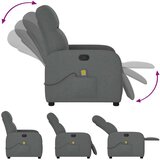 vidaXL Masažni naslanjač temno sivo blago | Shoptok.si