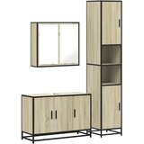  3-dijelni set kupaonskog namještaja boja hrasta sonome drveni | shoptok.hr