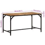  Blagovaonski stol 140 x 70 x 75 cm masivnog grubog drva manga | shoptok.hr