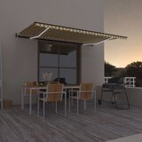 vidaXL Avtomatska tenda LED + senzor 500x300 cm rumeno/bela Cene