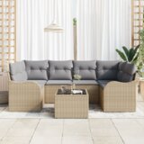  7-dijelna garnitura za vrt s jastučićima bež poli ratan | shoptok.hr