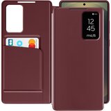 AVIZAR Usnjeno ohišje za Galaxy S25 Ultra Display Window Card Case, Bordeaux, (5000013661) | Shoptok.si