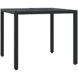  3-dijelni bistro set s jastucima crni od poliratana Crna 90 cm table length | shoptok.hr