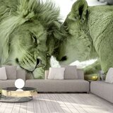 Samoljepljiva foto tapeta - Lion Tenderness (Green) 147x105 | shoptok.hr