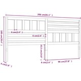  Uzglavlje za krevet boja meda 206 x 4 x 100 cm masivna borovina | shoptok.hr
