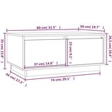  Stolić za kavu sivi 80 x 50 x 35 cm od masivne borovine | shoptok.hr