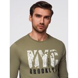 Ombre Men's urban print longsleeve - olive | Shoptok.si