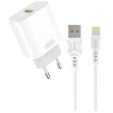 Denmen DC07L Punjač za mobilne 18W 3,6A Fast + Lightning kabl BELI Cene