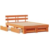  Krevetna konstrukcija s uzglavljem Vosak smeđa 150 x 200 cm | shoptok.hr