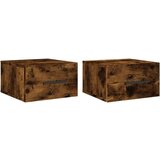  Zidni noćni ormarići 2 kom dimljenog hrasta 35x35x20 cm | shoptok.hr