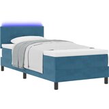 vidaXL Postelja s škatlo z vzmetnico & LED Temno modra 80x200 cm Žamet, (22082985) Cene