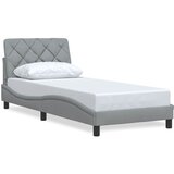 Maison Chic Posteljni okvir - Enojna postelja - Postelja za odrasle brez vzmetnice svetlo siv 90x200 cm blago-J7609, (21771894) | Shoptok.si