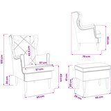  Fotelja s footstoolom 2 kom. Tamnosiva Baršun | shoptok.hr