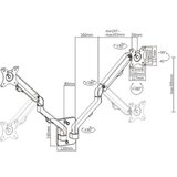  NOSAČ ZA DVA MONITORA GEMBIRD MA-WA2-01, montaža na zid, 17”-27”, up to 7 kg | Eponuda.ba